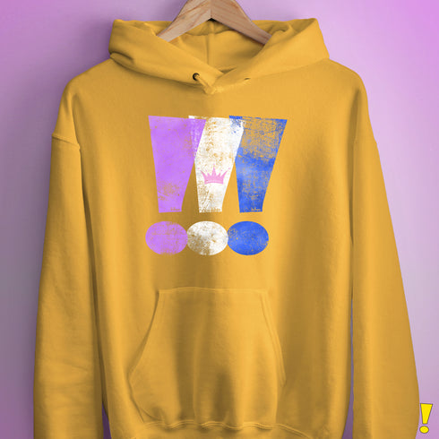 Drag Pride Grunge Exclamation Points Hoodie - Mustard